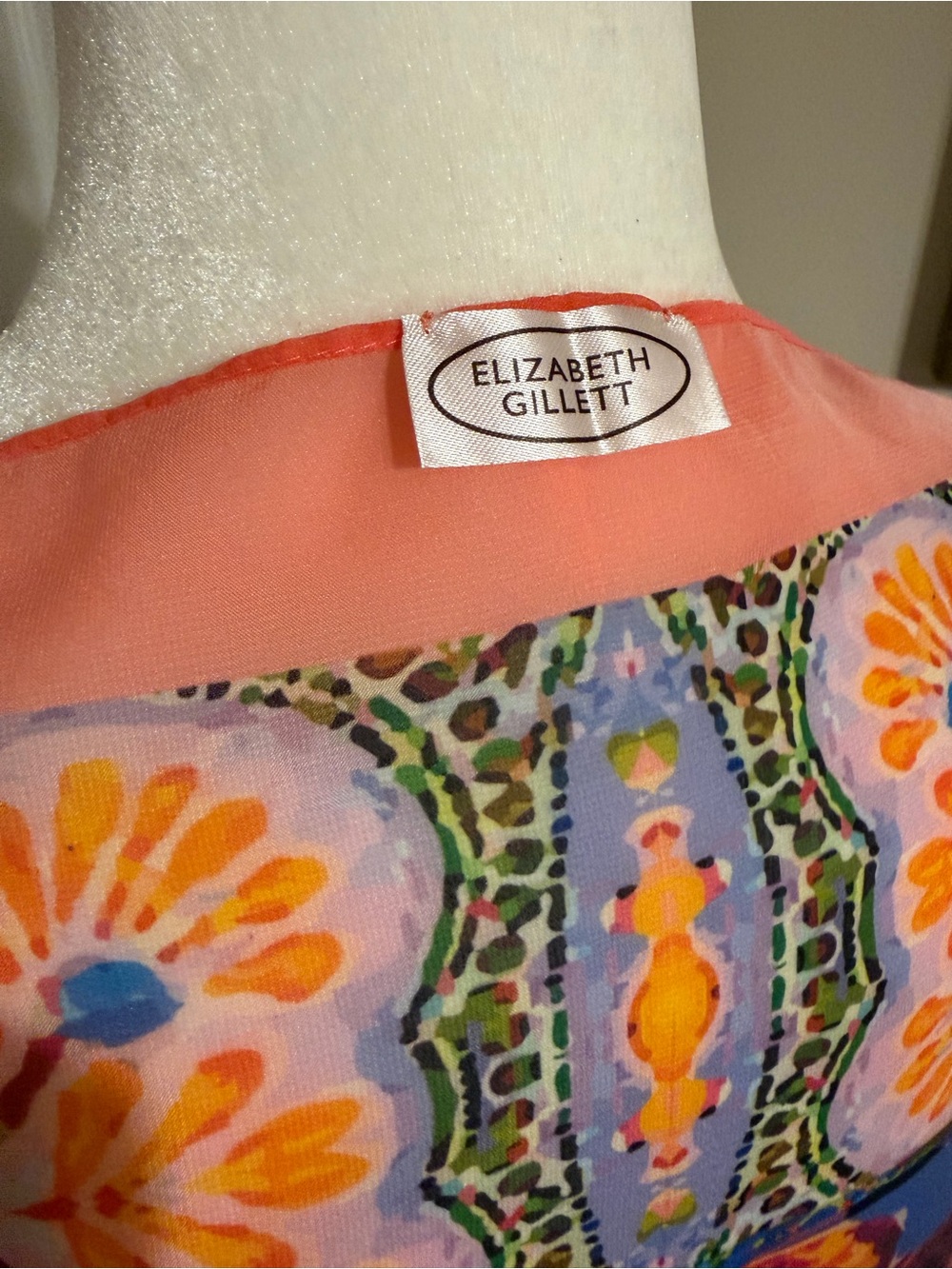 Elizabeth Gillet Colorful Boho Kimono Vibrant Pattern Like New One Size - Picture 5 of 7